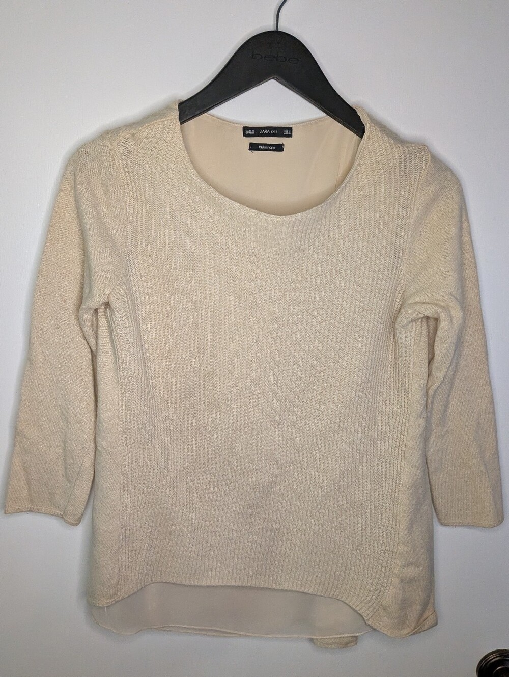 Zara Knit Cream Layered Sweater Top
